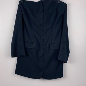 Abercrombie & Fitch Black long Sleeve Dress open shoulder zipper back SP